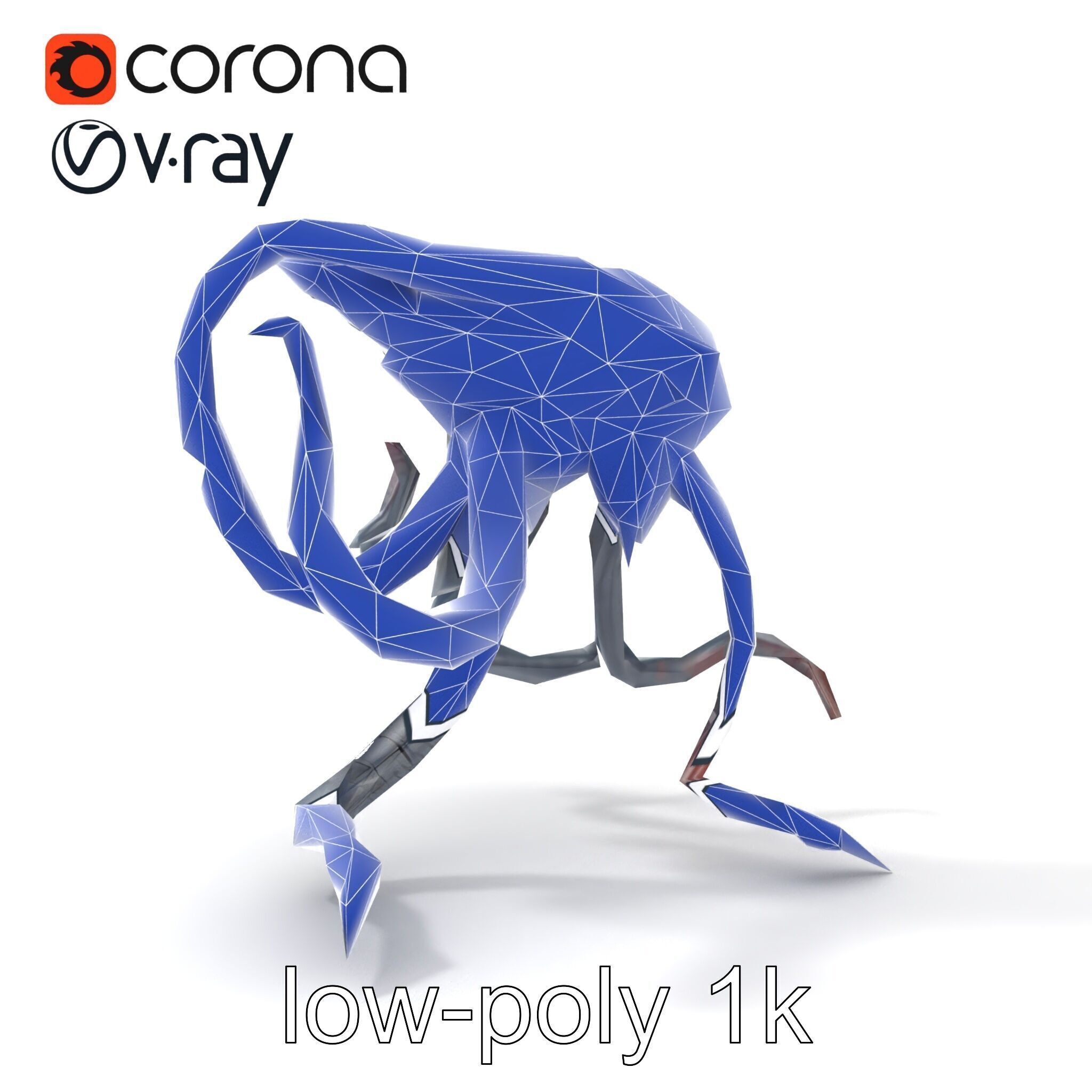 Eldritch Tentacled Entity with Glowing Eyes model pack Low-poly 3D model_28