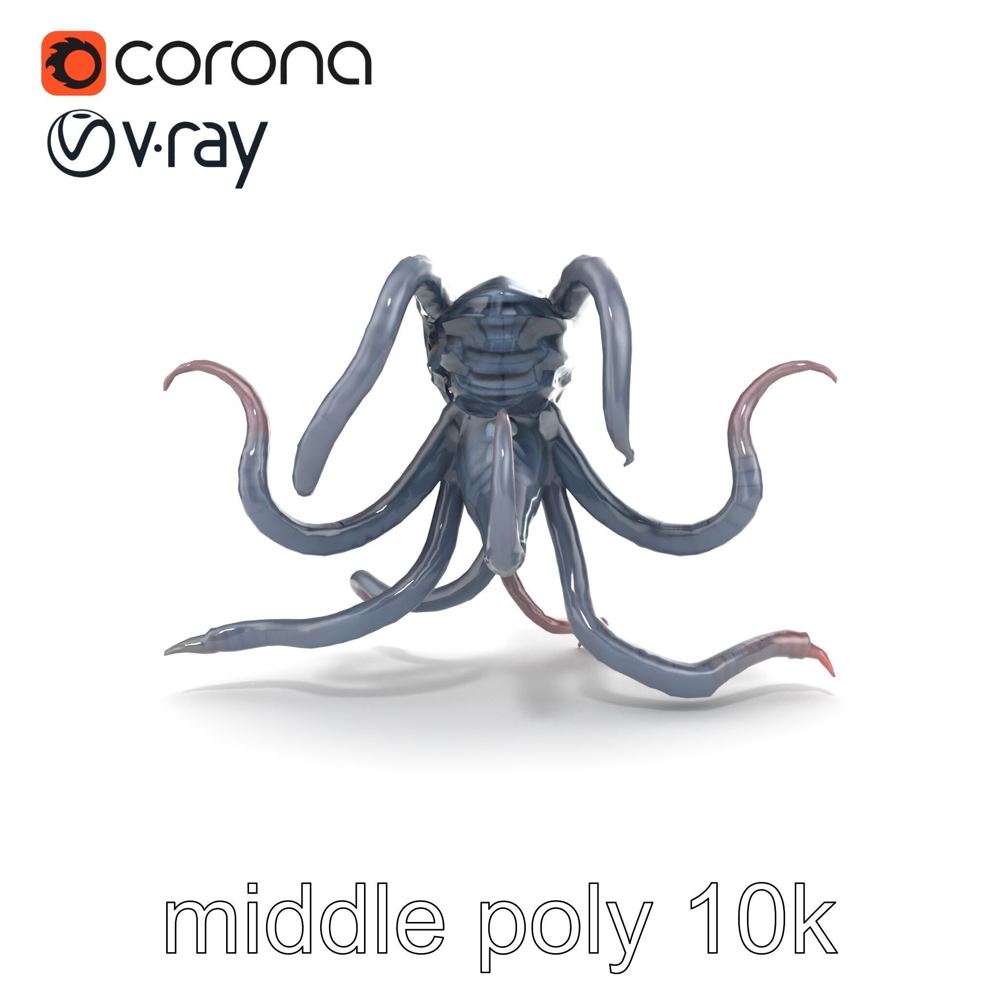 Eldritch Tentacled Entity with Glowing Eyes model pack Low-poly 3D model_22