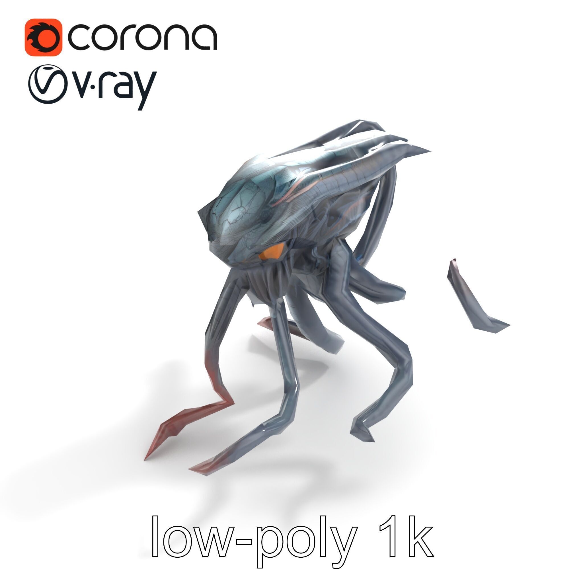 Eldritch Tentacled Entity with Glowing Eyes model pack Low-poly 3D model_9