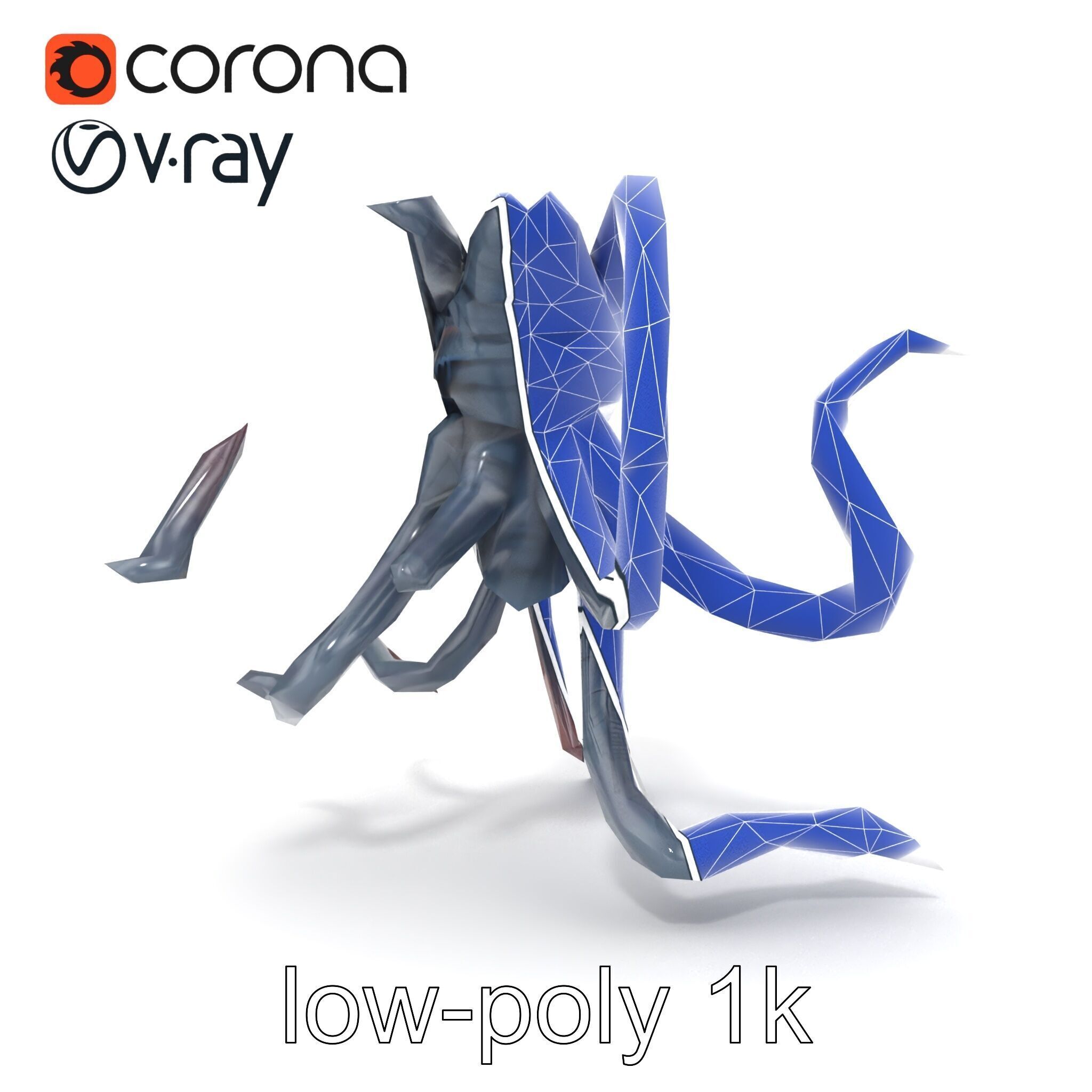 Eldritch Tentacled Entity with Glowing Eyes model pack Low-poly 3D model_25