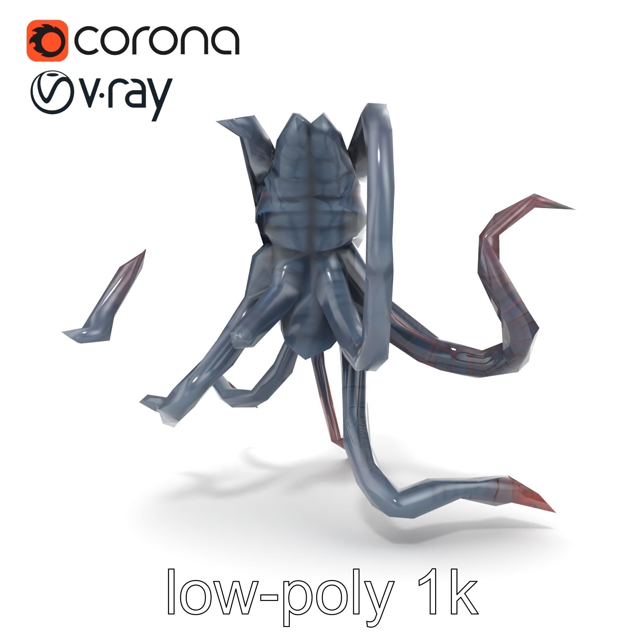 Eldritch Tentacled Entity with Glowing Eyes model pack Low-poly 3D model_23