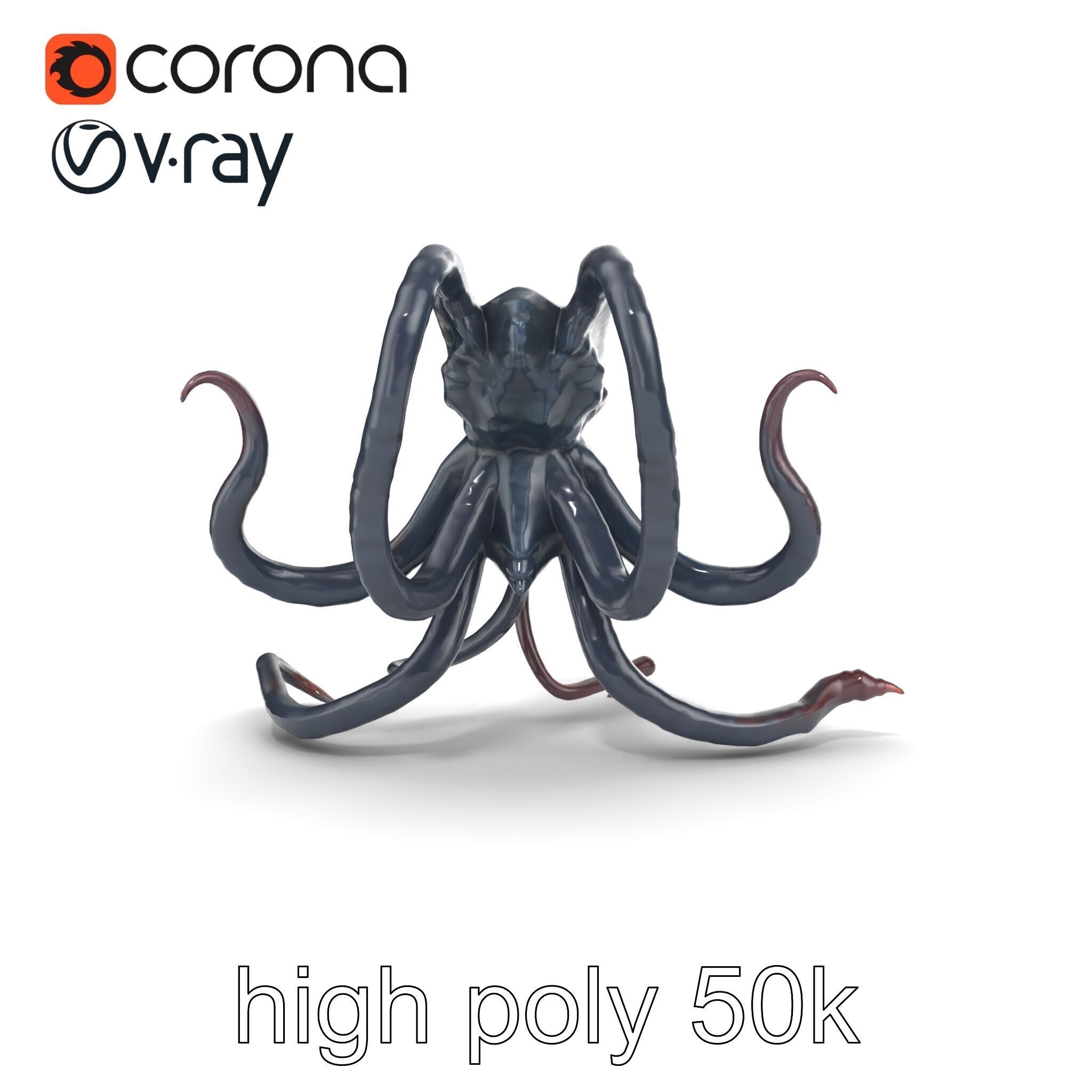 Eldritch Tentacled Entity with Glowing Eyes model pack Low-poly 3D model_29