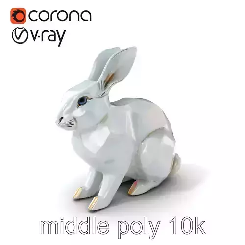 Polygonal Hare with Silver Accents model pack