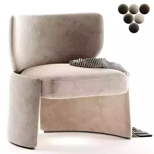Emilia Gray fabric Lounge Chair