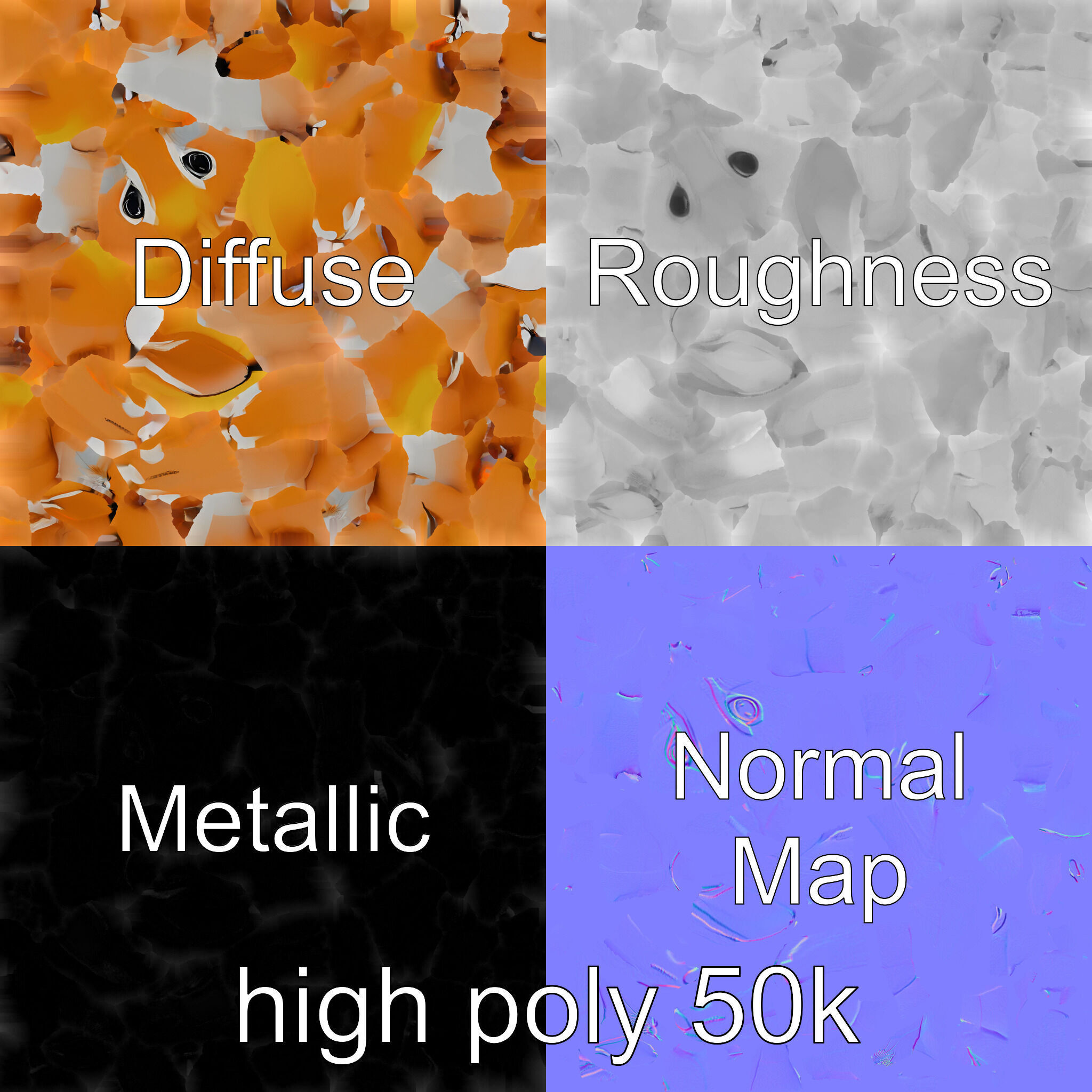 Dynamic Polygonal Hare Sculpture model pack Low-poly 3D model_3