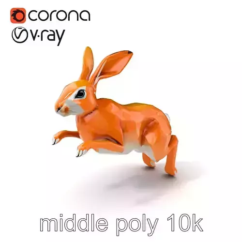 Dynamic Polygonal Hare Sculpture model pack