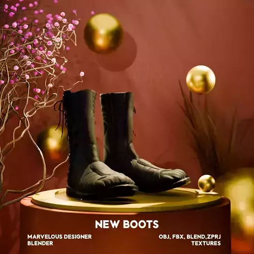 Realistic 3D Tactical Boots Pbr Obj Fbx Blend