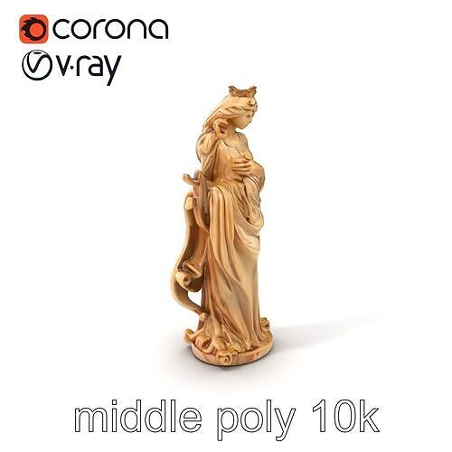 Ancient Goddess Statuette Sculpture model pack Low-poly 3D model