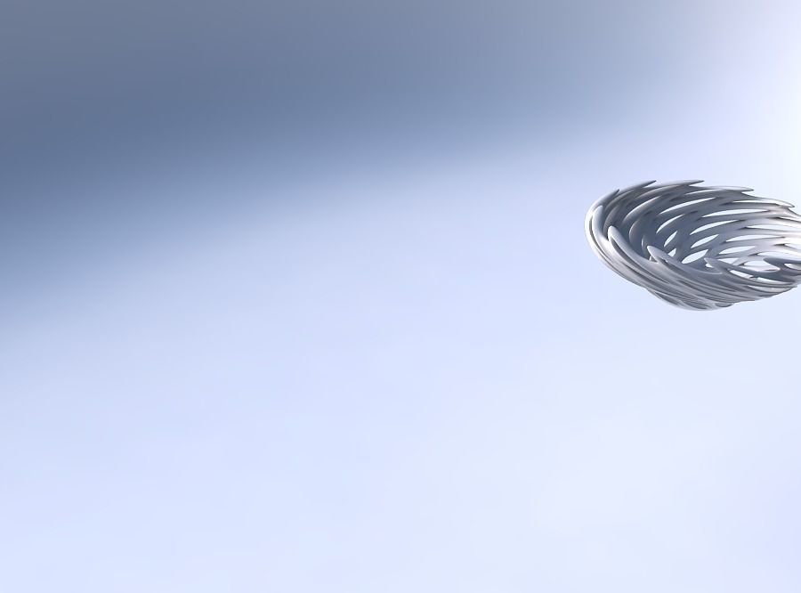 Bowl wide with smooth cuts and uneven top edge twisted and sq... 3D print model_3