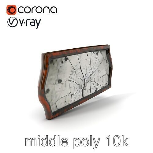 Ancient Cracked Mirror with Dark Energy model pack Low-poly 3D model