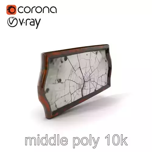 Ancient Cracked Mirror with Dark Energy model pack Low-poly 3D model