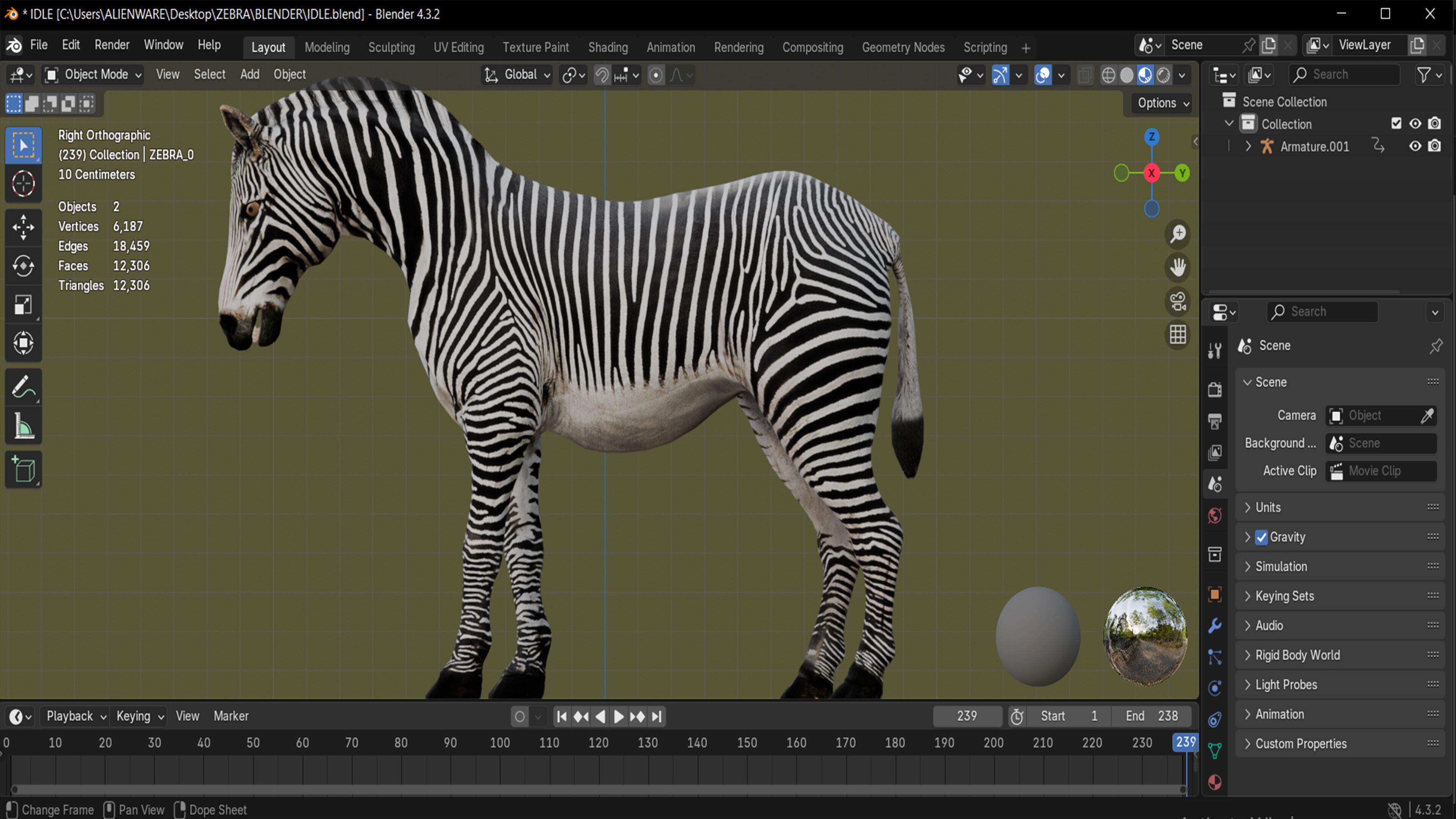 ZEBRA RIGGED ANIMATED 13 Low-poly 3D model_10