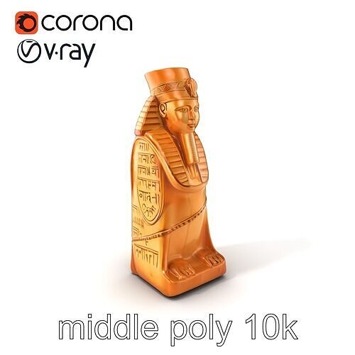 Ancient Egyptian Pharaoh Statuette model pack Low-poly 3D model
