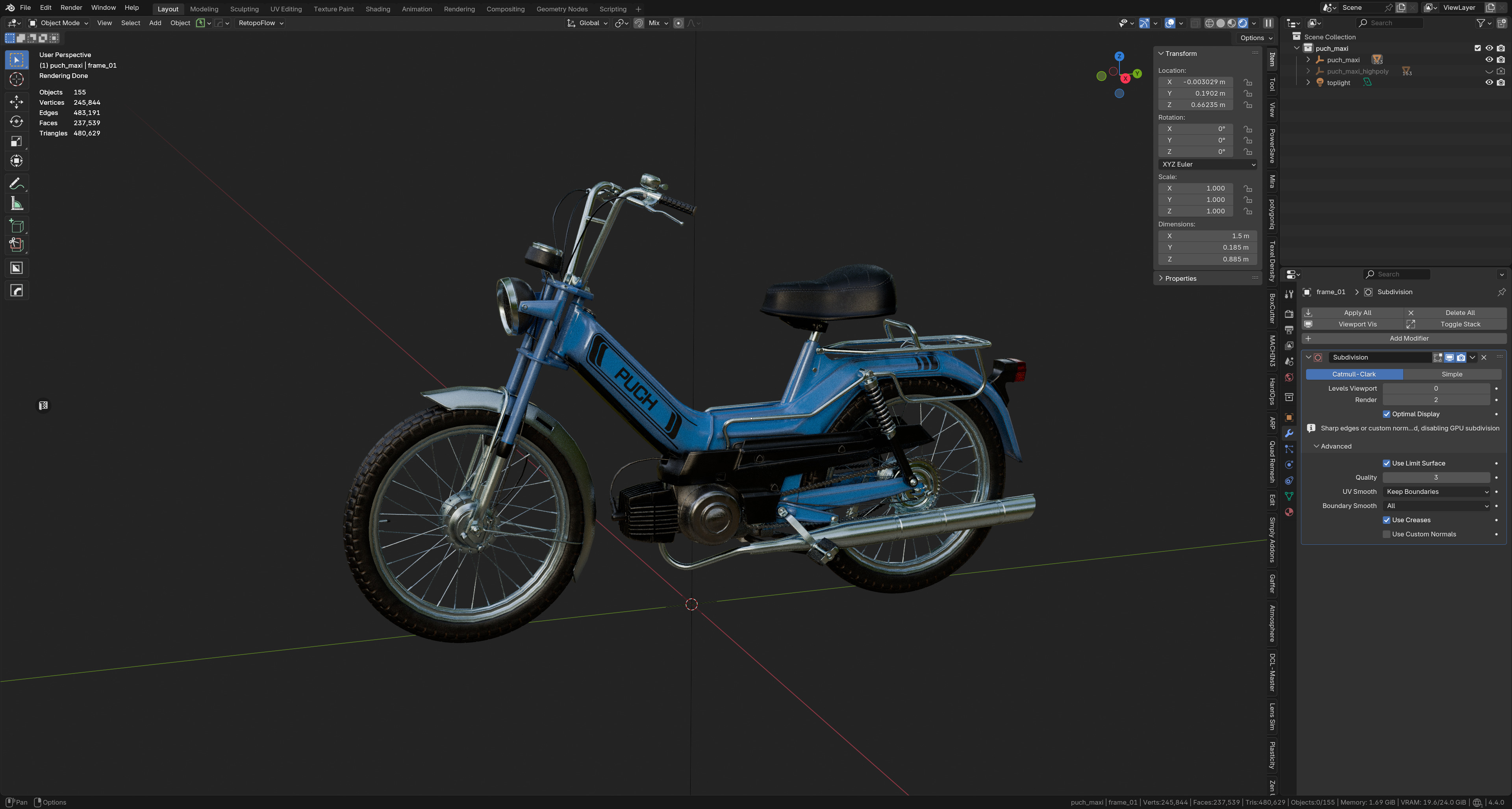Puch Maxi Classic Moped 3D model_21