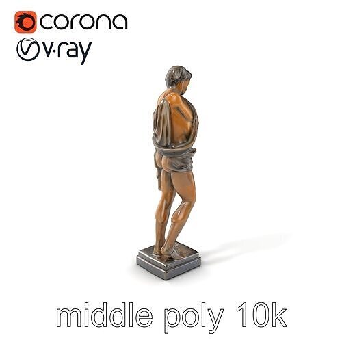 Ancient Greek Athlete Bronze Statue model pack Low-poly 3D model