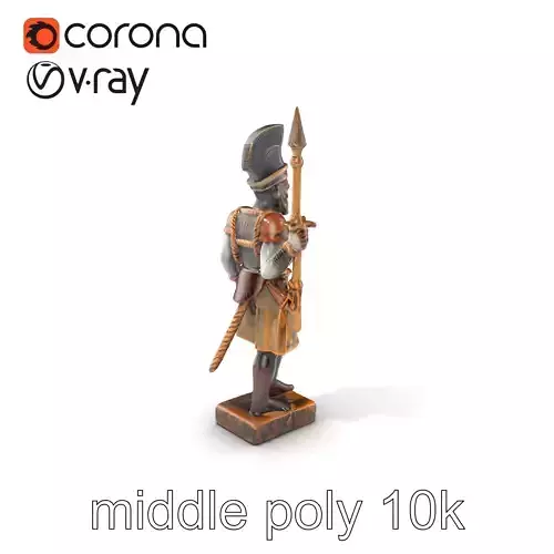 African Warrior Statuette Historical model pack