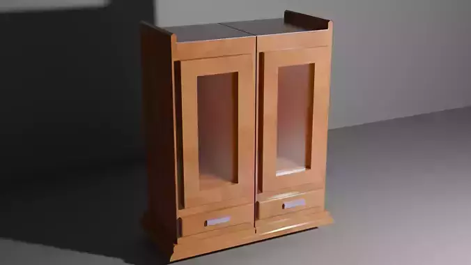 Realistic Wooden Wardrobe 3D Model for Interior Scenes