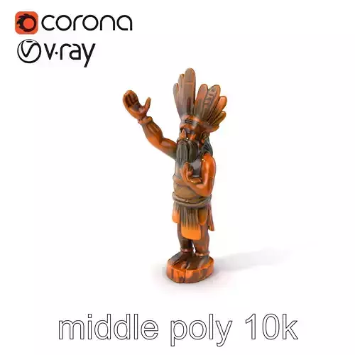 Ancient Shaman Statuette Tribal Detail model pack