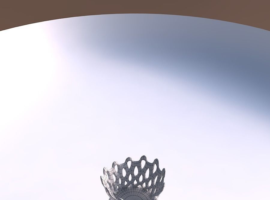 Bowl wide with smooth cuts and uneven top edge streched top 3D print model_5