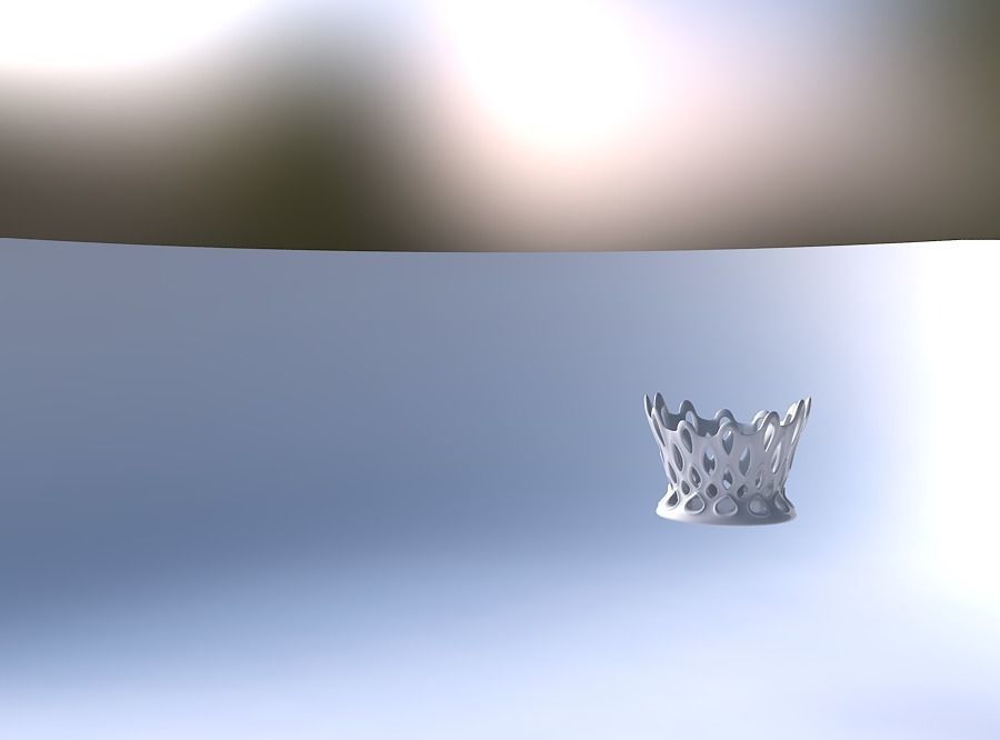 Bowl wide with smooth cuts and uneven top edge streched top 3D print model_4