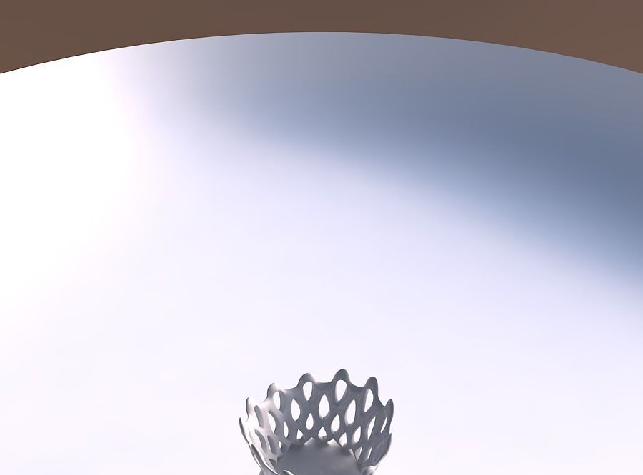 Bowl wide with smooth cuts and uneven top edge streched top 3D print model_0