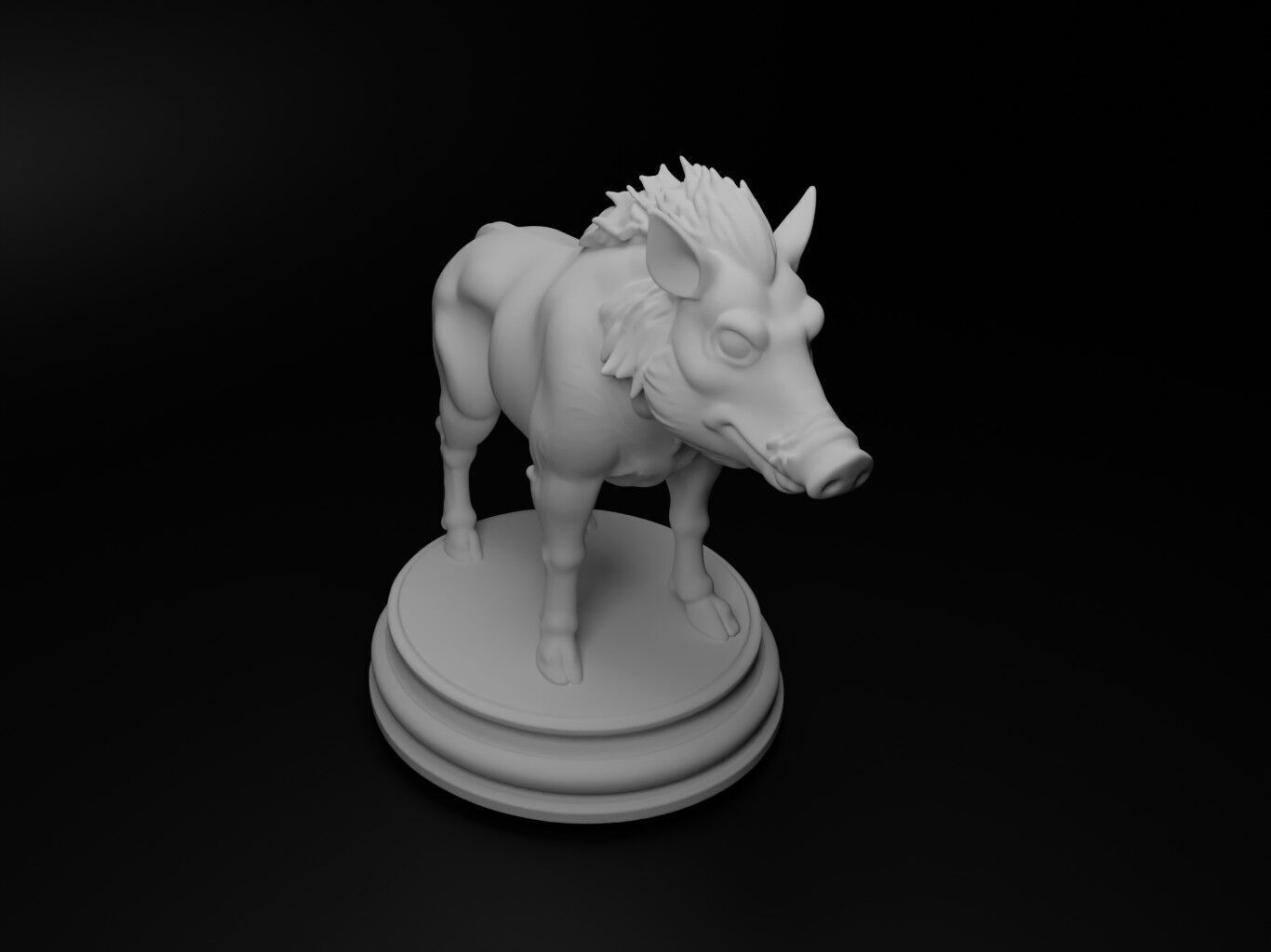 wild boar Animal Chess 3D print model_2