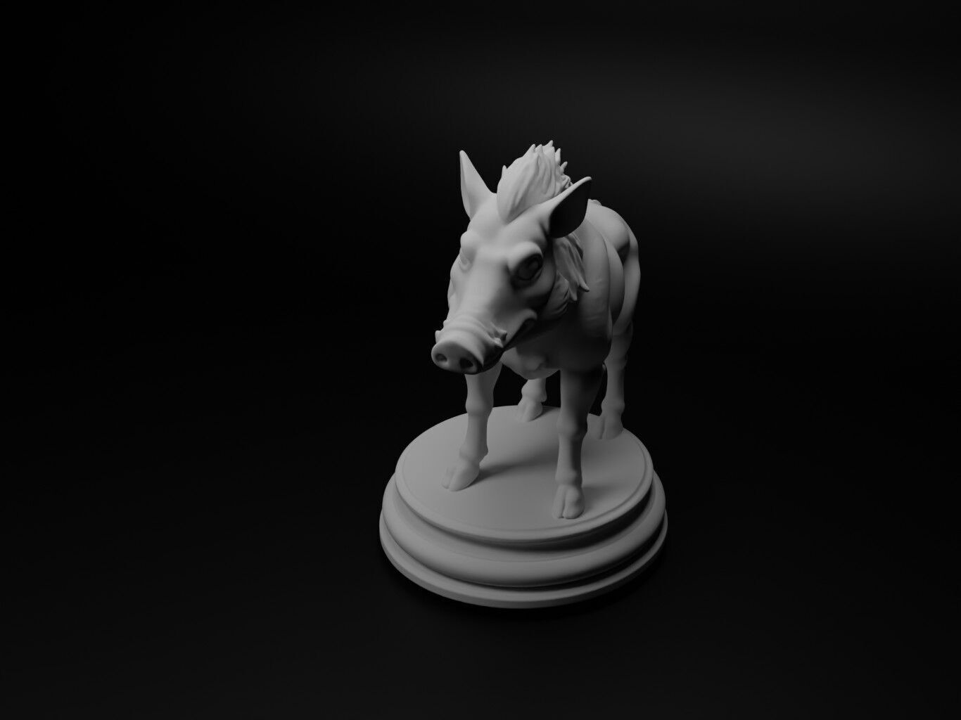 wild boar Animal Chess 3D print model_1