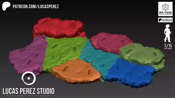 BASE DIORMA GUERREROS Z 3D print model