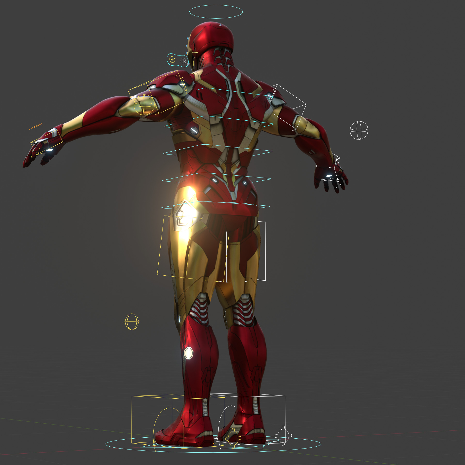 Rigged Iron Man Tony Stark Model 3D Blender OBJ FBX Low-poly 3D model_1