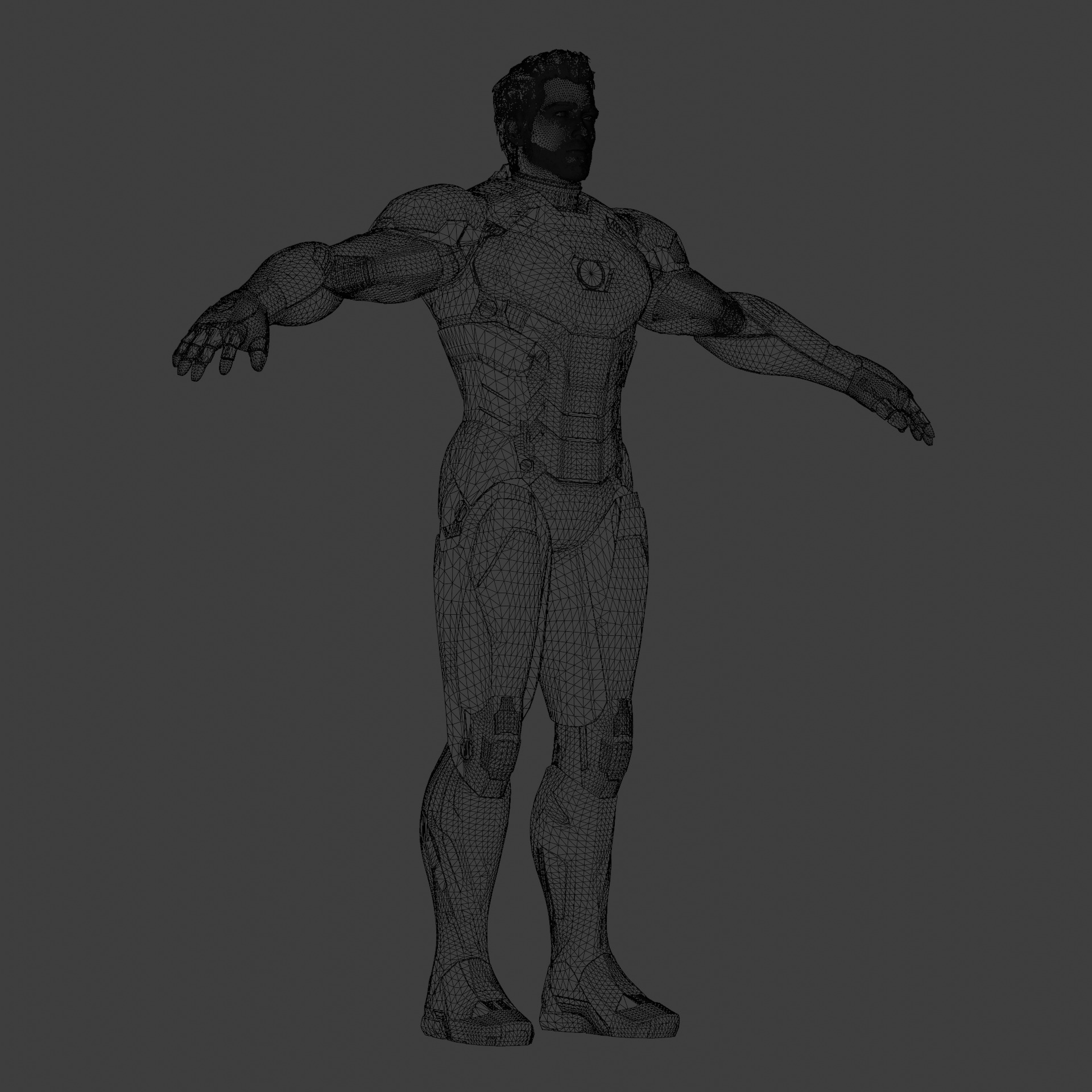 Rigged Iron Man Tony Stark Model 3D Blender OBJ FBX Low-poly 3D model_15