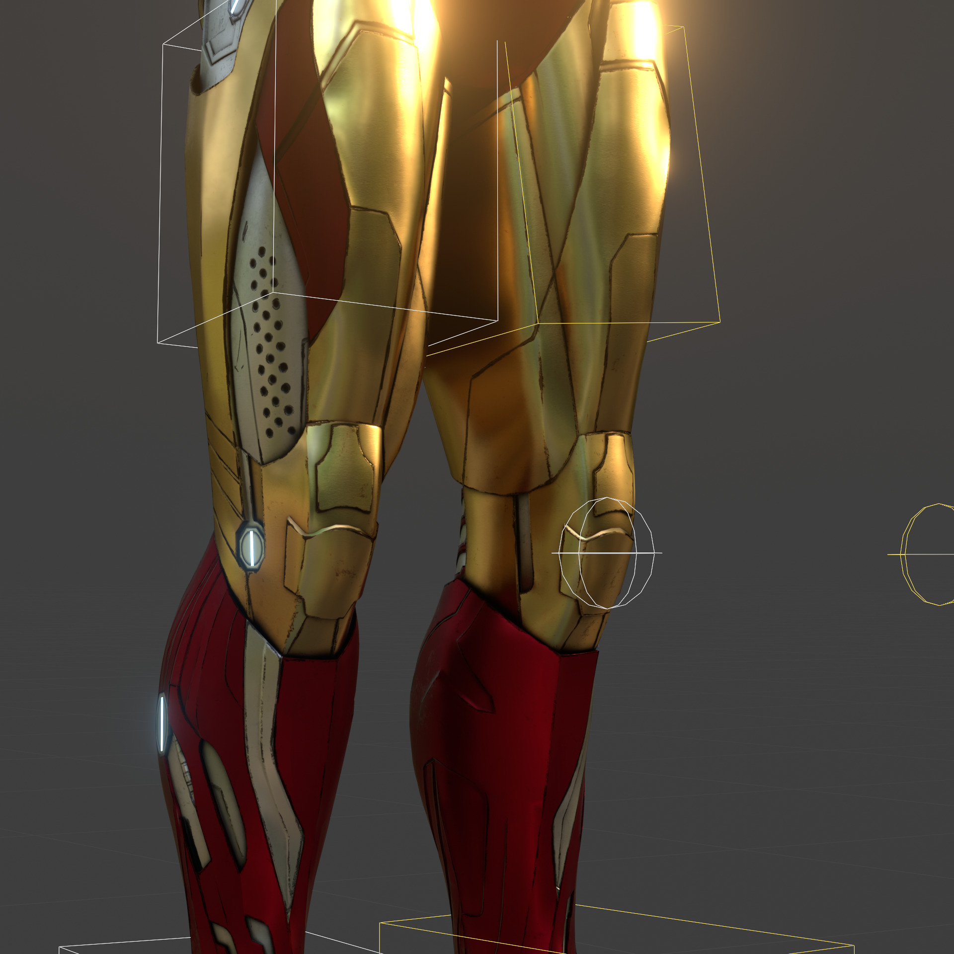 Rigged Iron Man Tony Stark Model 3D Blender OBJ FBX Low-poly 3D model_7