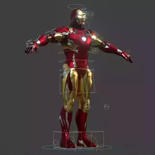 Rigged Iron Man Tony Stark Model 3D Blender OBJ FBX Low-poly 3D model