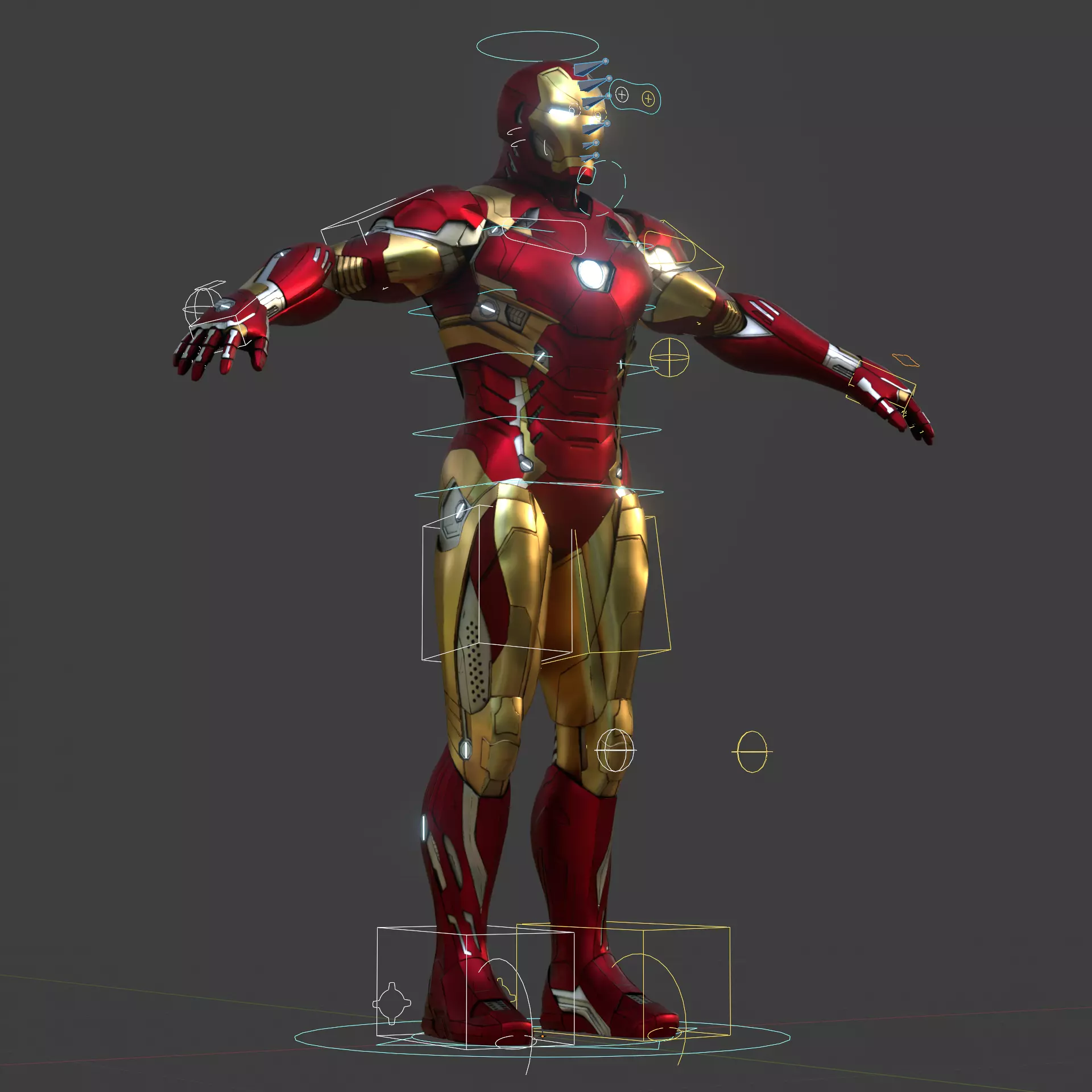 Rigged Iron Man Tony Stark Model 3D Blender OBJ FBX Low-poly 3D model_0