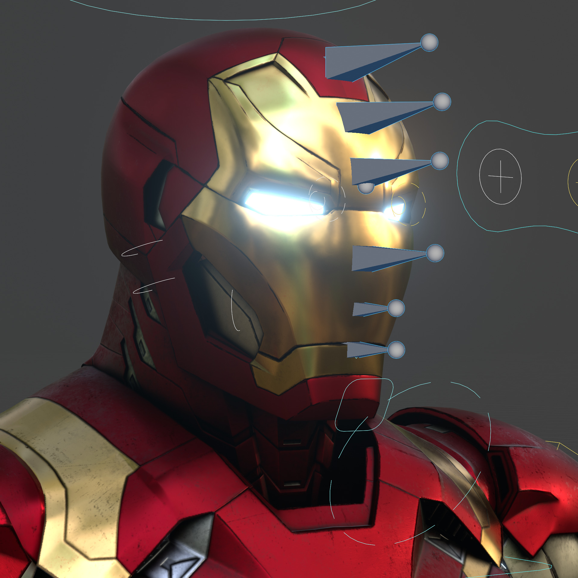 Rigged Iron Man Tony Stark Model 3D Blender OBJ FBX Low-poly 3D model_2
