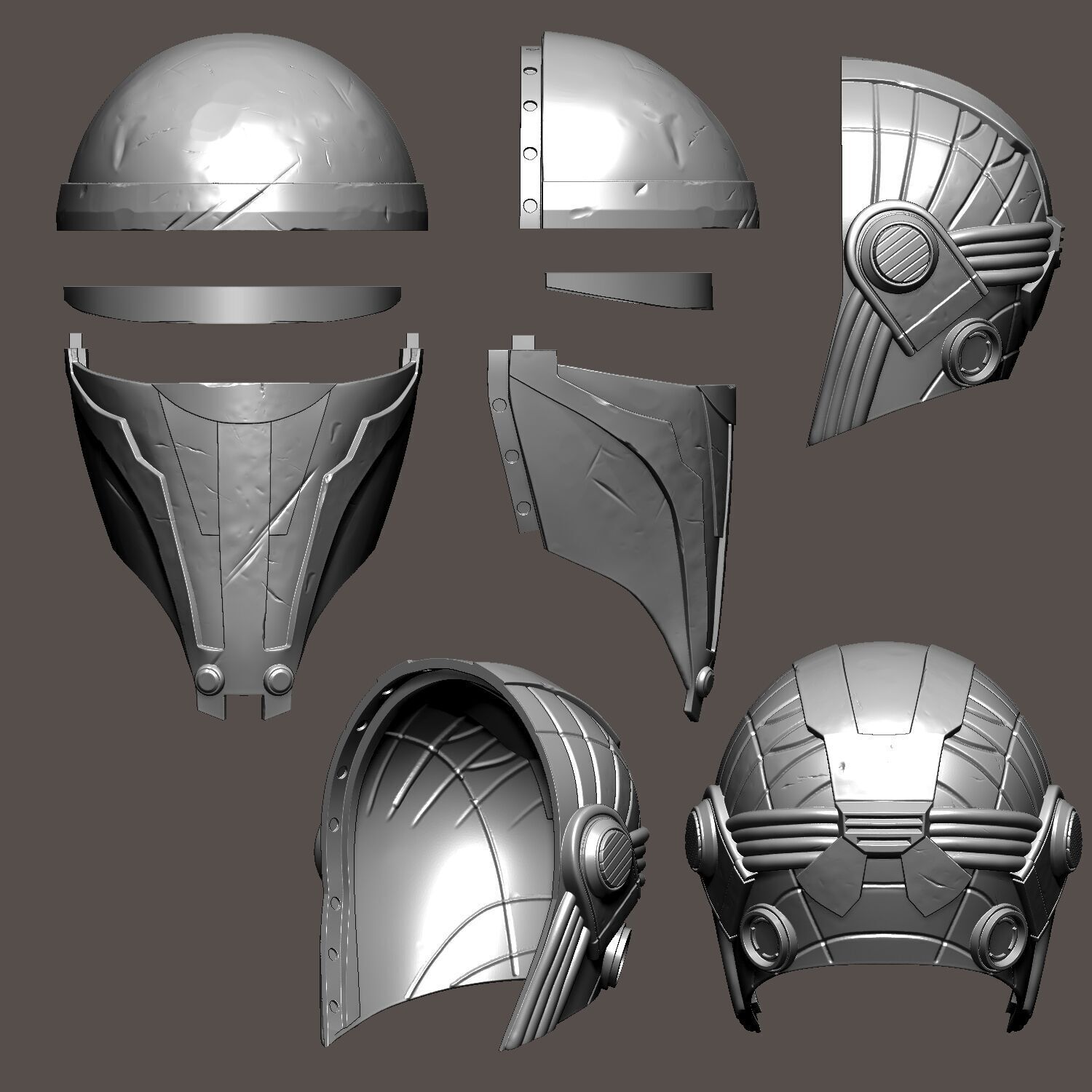 StarWars Darth Revan Helmet 3D Model - Print Ready Files 3D print model_6