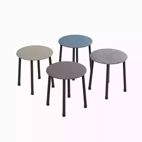 Steel Stool C Set  Low-poly 3D model