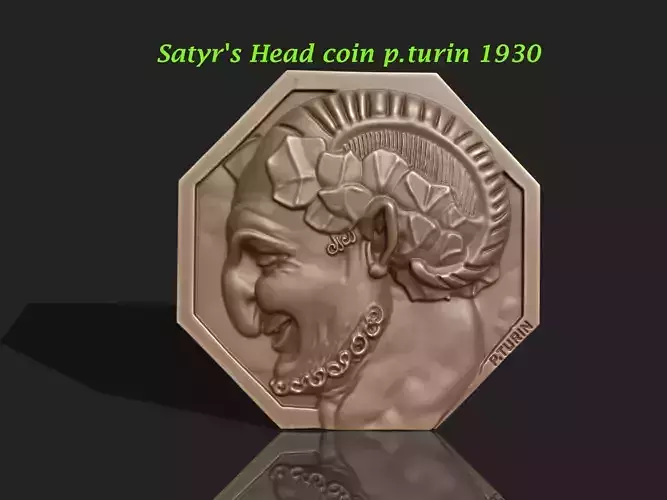SATYRS HEAD ANCIENT COIN TURION 1930 3D print model