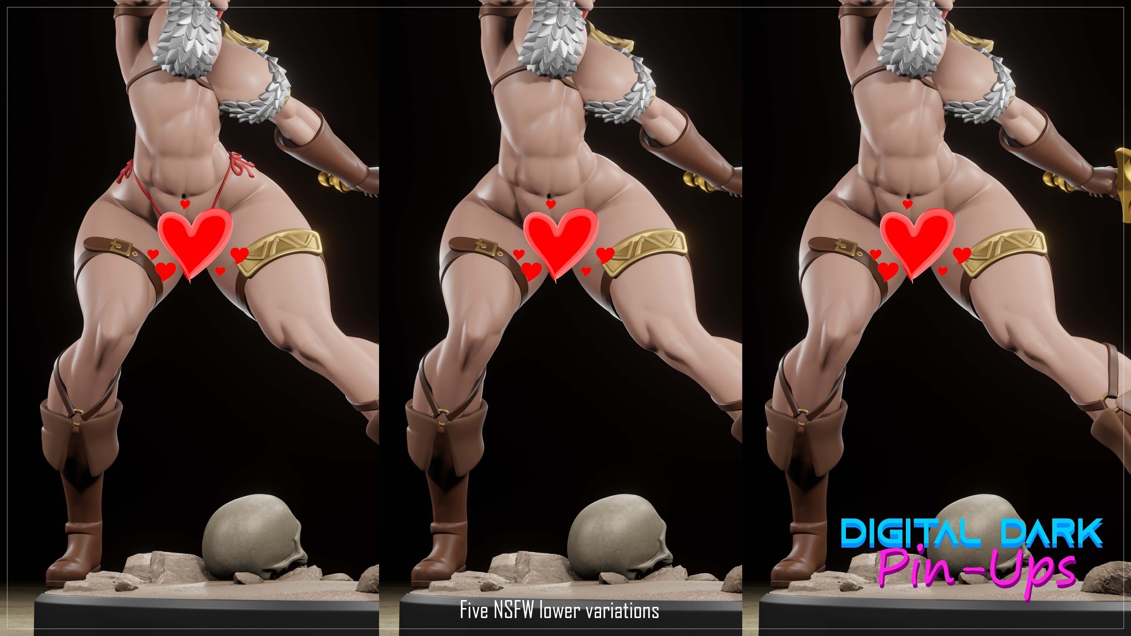 Red Sonja with NSFW version and Miniatures 3D print model_6