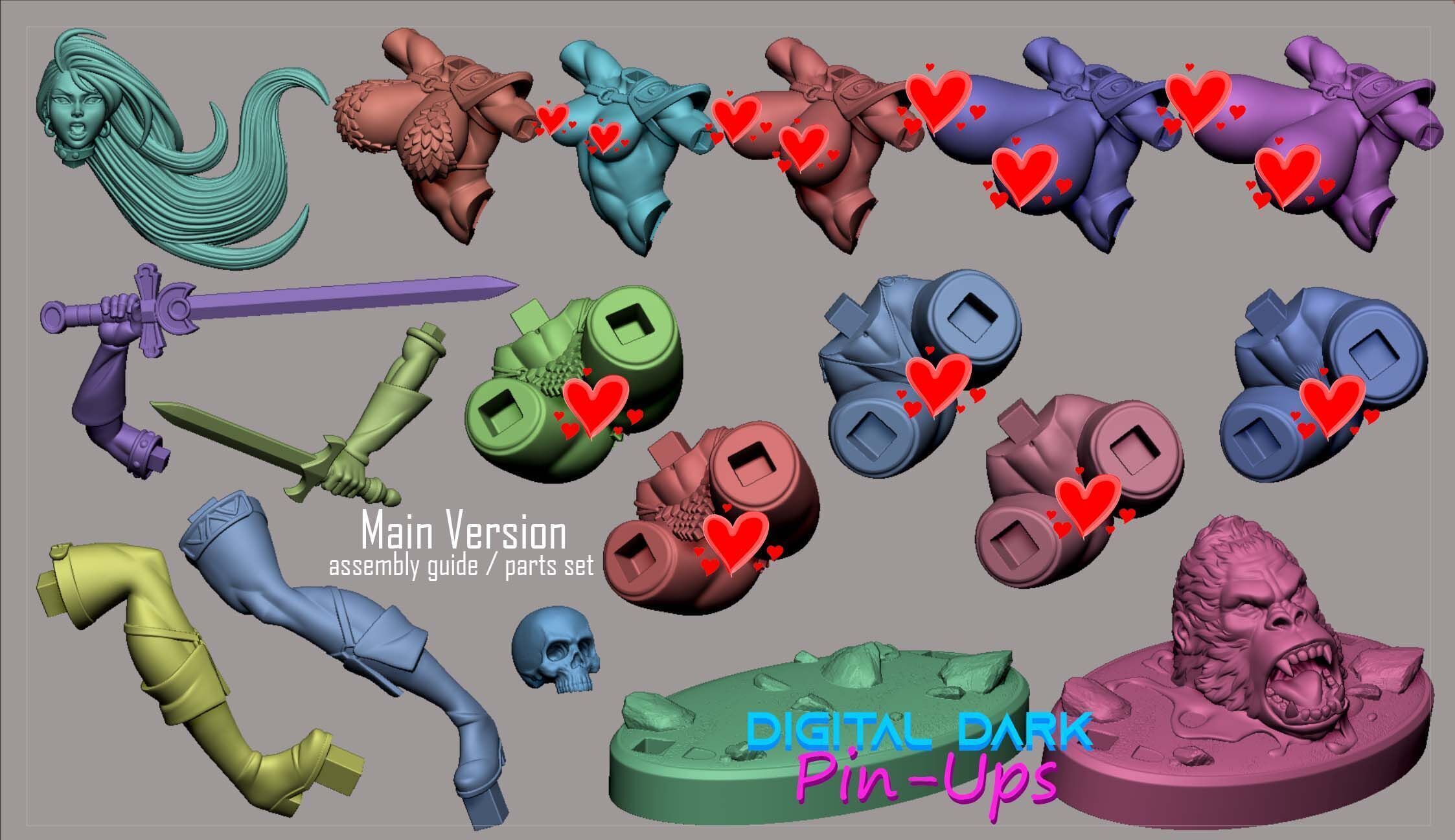 Red Sonja with NSFW version and Miniatures 3D print model_9