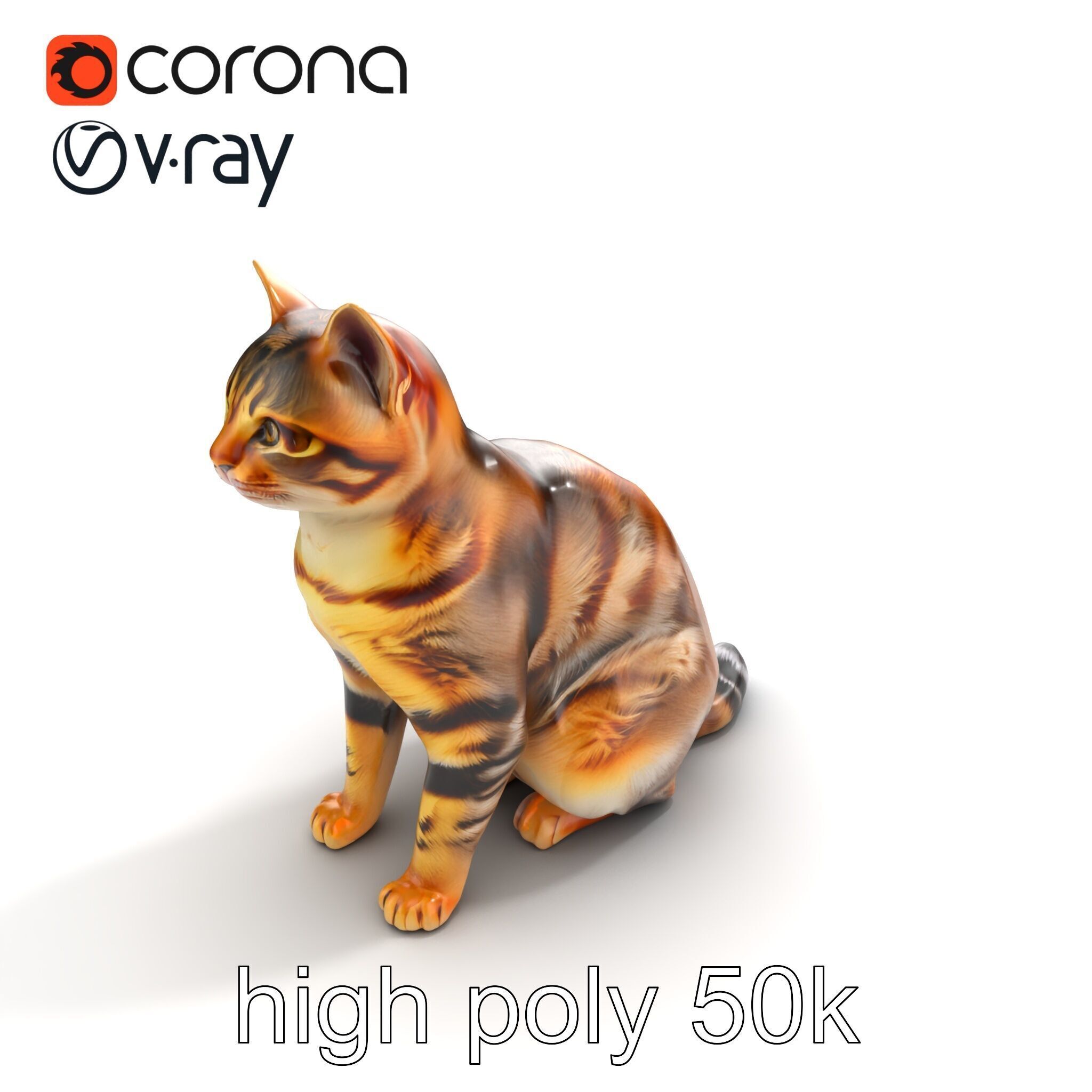 Domestic Cat Realistic D Model Pack Low-poly 3D model_18