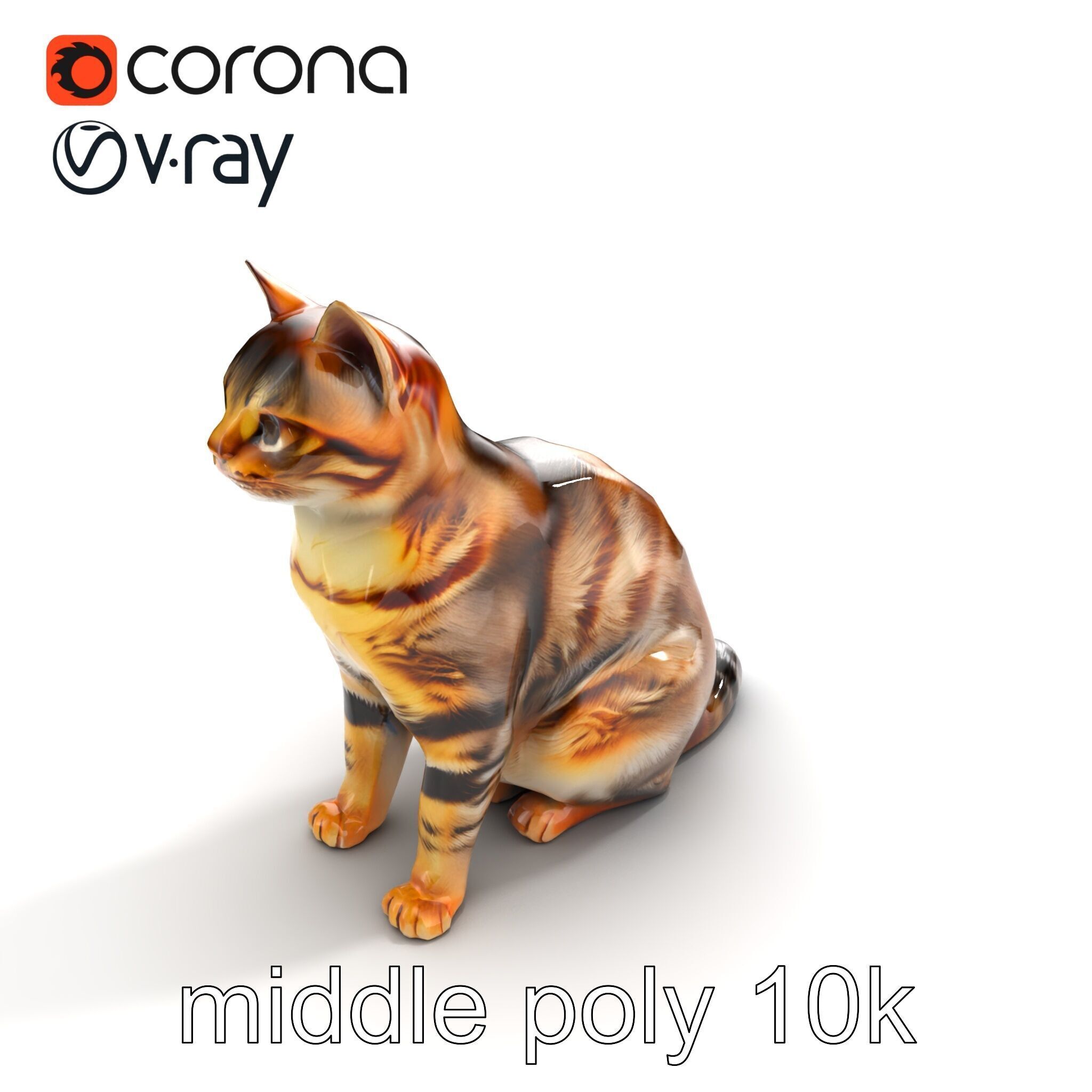 Domestic Cat Realistic D Model Pack Low-poly 3D model_8