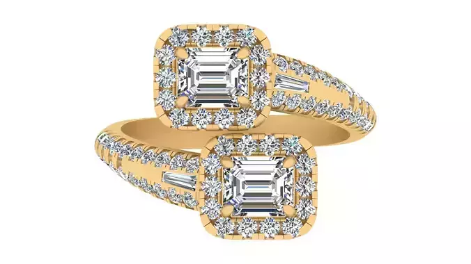 Twin Radiance Double Halo Diamond Ring  3D print model