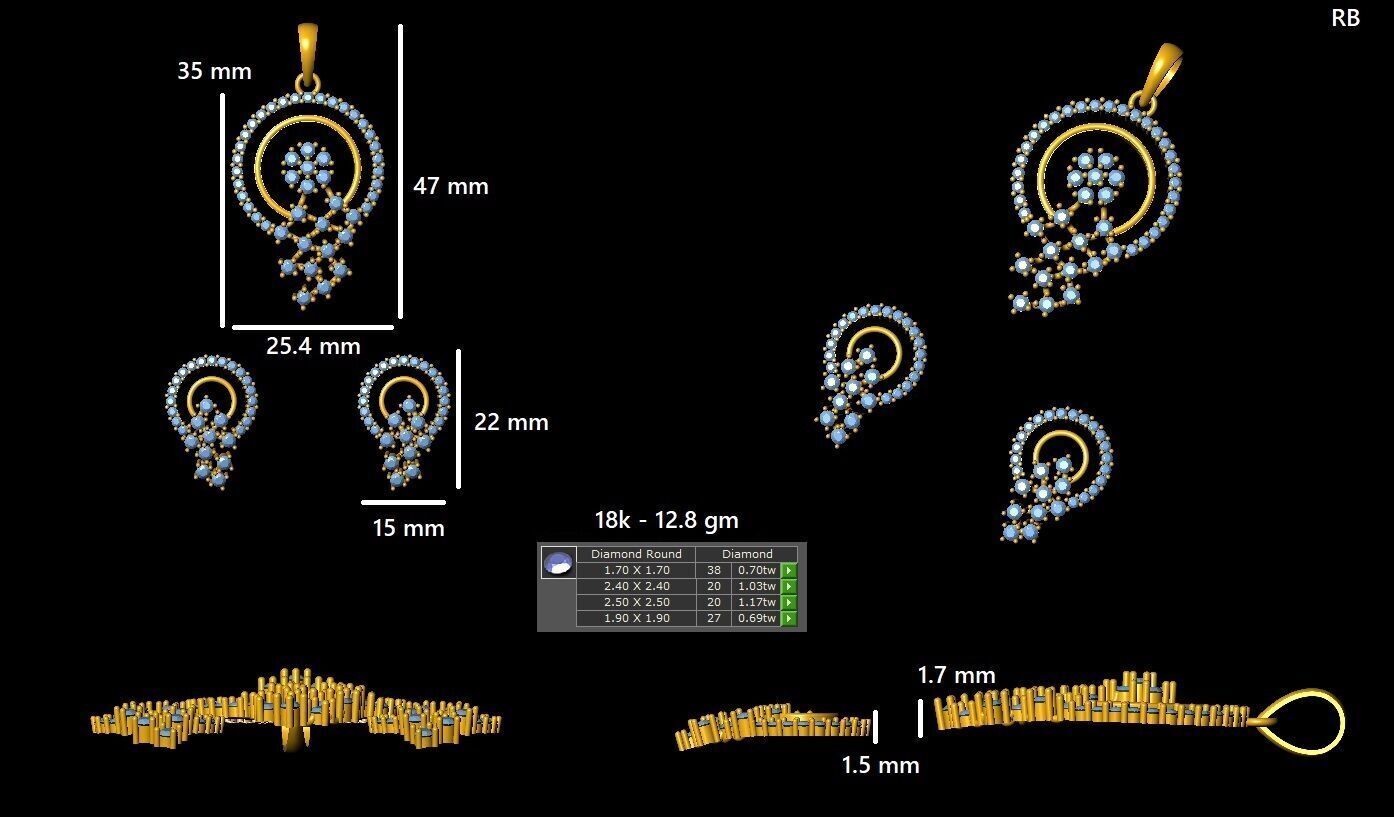 Pendant Necklace 3D print model_6