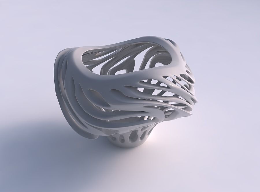 Bowl wide mid with twisted smooth cuts wavy top 3D print model_0
