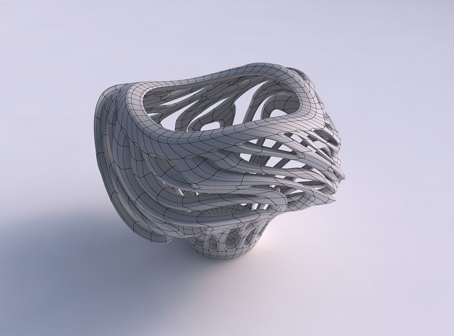 Bowl wide mid with twisted smooth cuts wavy top 3D print model_5
