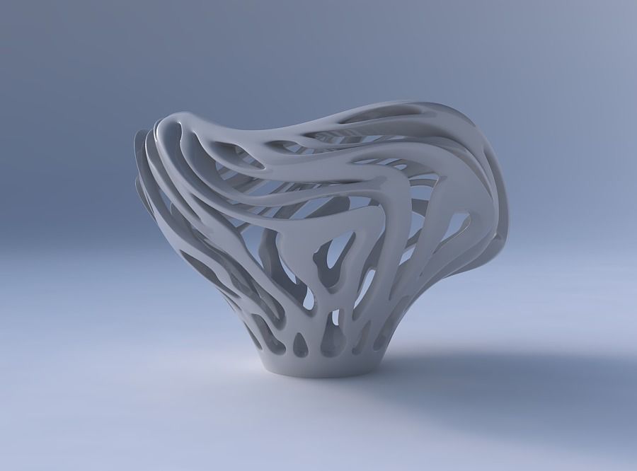 Bowl wide mid with twisted smooth cuts wavy top 3D print model_4