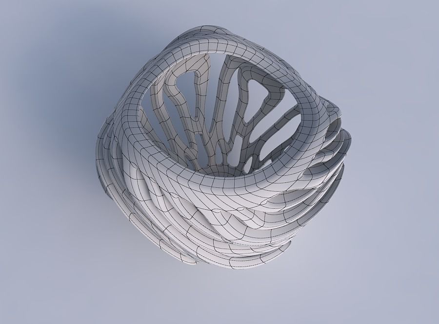 Bowl wide mid with twisted smooth cuts wavy top 3D print model_6