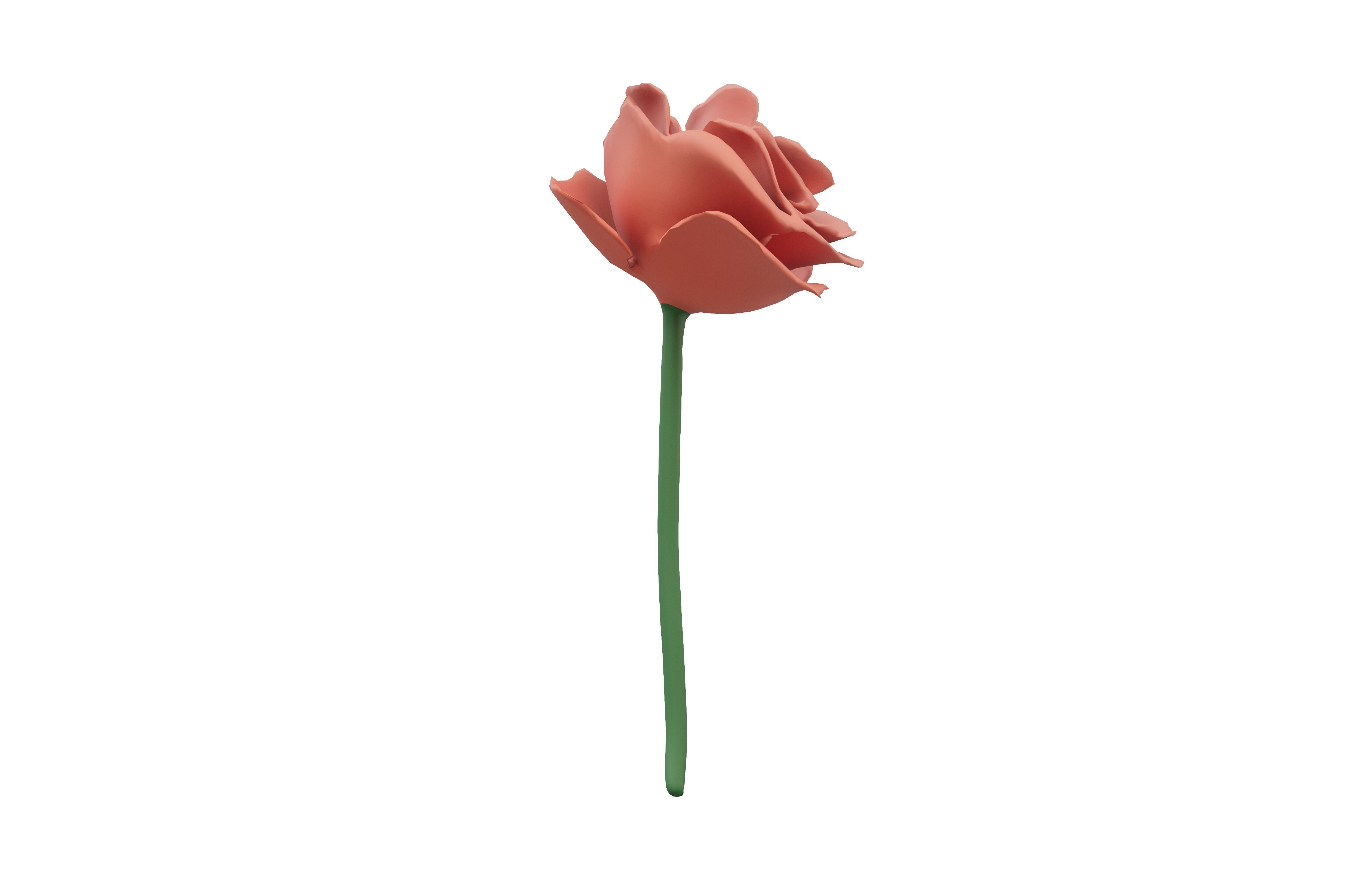 Rose v1 002 Low-poly 3D model_3