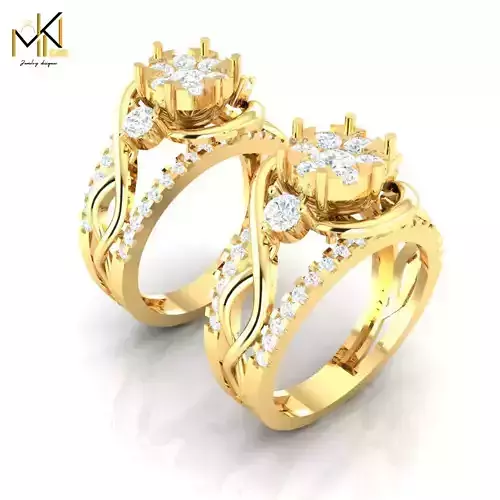 Floral Crown Twist Engagement Ring