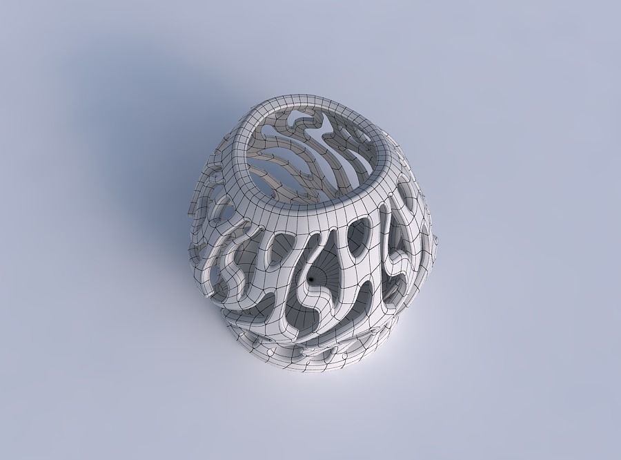 Bowl wide mid with twisted smooth cuts streched top 3D print model_6